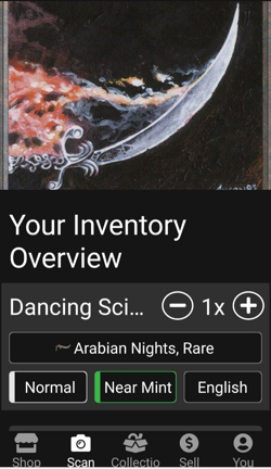 MTG Dancing Scimitar Card Arabian Nights Rare Artifact Creature NM/M Magic - Image 4