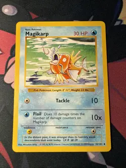 Pokemon TCG Base Set Magikarp Card 35/102 Uncommon Shadowless - Image 1