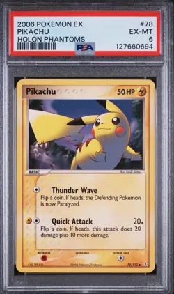 2006 Pokemon EX Holon Phantoms PIKACHU Card #78 PSA 6 - Image 1