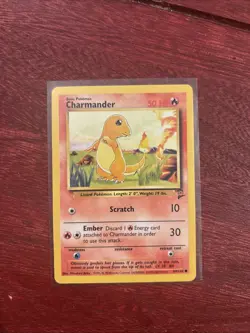 Pokemon TCG Charmander Card 69/130 2000 Base Set 2 Regular Unlimited Common LP - Image 1