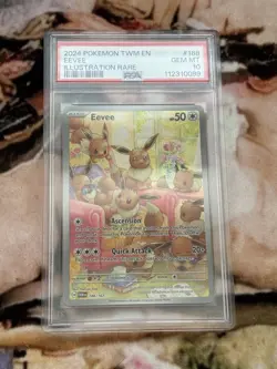 Pokemon Eevee 188/167 Twilight Masquerade Illustration Rare Card - PSA 10 - Image 1