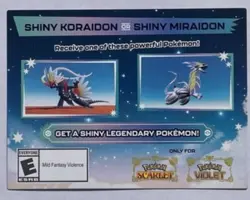 GameStop Scarlet & Violet Shiny Koraidon/Miraidon Promo Card - NEW - UNSCRATCHED - Image 1