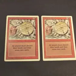 Lot Of 2 MTG Revised "Wheel Of Fortune" Magic The Gathering Heavily Played - Image 1