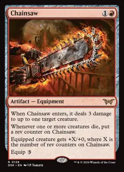 MTG 1x Chainsaw, NM, Duskmourn, Artifact Equipment Deals 3 Damage Rev Counter - Image 1