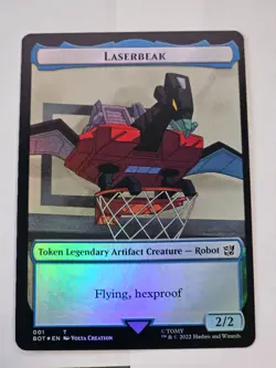 MTG - Laserbeak | Powerstone - FOIL Double Sided Token - Transformers - Image 1