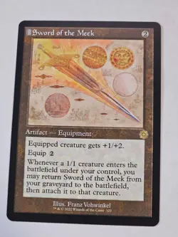 MTG - Sword of the Meek Schematic RETRO FRAME - Brother's War Artifacts - Image 1