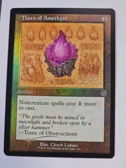 MTG - Thorn of Anethyst FOIL Schematic RETRO FRAME - Brother's War Artifacts - Image 1