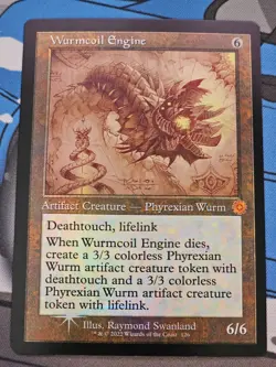 MTG - Wurmcoil Engine FOIL Schematic RETRO FRAME - Brother's War Artifacts - Image 1