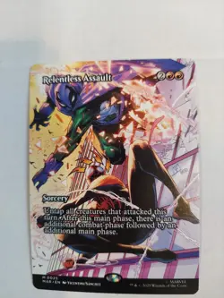 1x (25 MAR) Relentless Assault - BORDERLESS SOURCE MATERIAL MTG Marvel's Spider- - Image 1