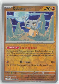 Pokemon TCG Scarlet & Violet 151 MEW Reverse Foil Common #104/165 Cubone - Image 1