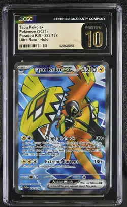Pokemon Tapu Koko 222/182 Ultra Rare Paradox Rift - CGC 10 PRISTINE - Image 1