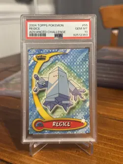 2004 Topps Pokemon Advanced Challenge Regice #55 PSA 10 Gem MINT POP 7 Non Foil - Image 1