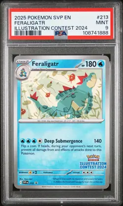 2025 Pokemon Feraligatr SV Promo Cards #213 Illustration Contest 2024 PSA 9 - Image 1