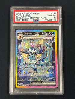 Pokemon TCG Vaporeon ex SIR 149/131 - PSA 10 - Prismatic Evolutions - Image 1