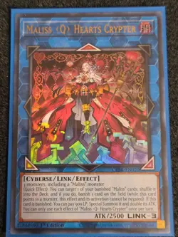 Yugioh! Maliss Q Hearts Crypter - CRBR-EN020 - Ultra Rare - 1st Edition Near Min - Image 1