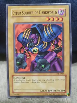 Yugioh Card Cyber Soldier Of Darkworld TP1-E028 European Print Zane Truesdale - Image 1