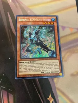 YUGIOH - ELEMENTAL HERO LIQUID SOLDIER - SECRET RARE - LDS3 - LIMITED - NM - Image 1