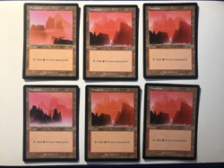 6x Mountain LP-MP 1998 Urza's Saga Magic Cards, FREE SHIPPING - Image 1