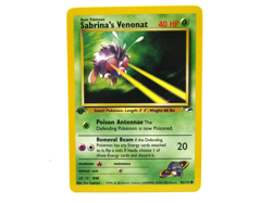 Vtg 2000 Pokemon Gym Heroes Sabrina's Venonat 1st Edition MP Card 96/132 - Image 1