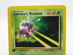 Vtg 2000 Pokemon Gym Heroes Sabrina's Venonat 1st Edition MP Card 96/132 - Image 2