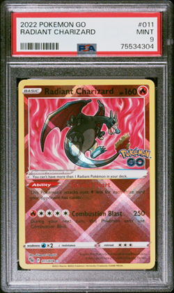 2022 Pokemon Go #011 Radiant Charizard PSA 9 Mint Trading Card - Image 1