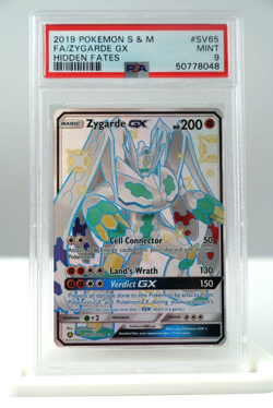 2019 Pokemon Card Zygarde GX Hidden Fates SV65/SV94 Holo Art Card PSA 9 MINT - Image 1