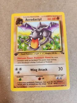 Aerodactyl 16/62 Fossil 1st Edition Rare Pokemon Card TCG 1999 LP - NM - Image 1