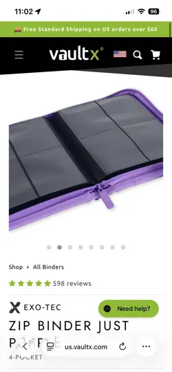 Vault X Just Purple 4-Pocket Exo-Tec Zip Binder - 160 Cards - Image 4