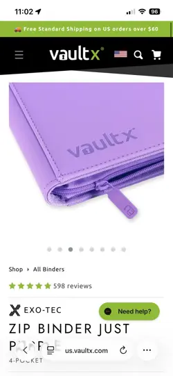 Vault X Just Purple 4-Pocket Exo-Tec Zip Binder - 160 Cards - Image 5