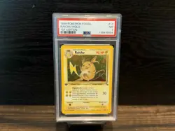 1999 Holo Rare Raichu 14/62 Fossil Pokemon Card 1st Edition Psa 7 - Image 1