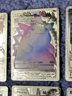 Set of 15 Pokemon Pikachu Error Front&Back Gold Foil Fan Art All 7 Cosplay Cards - Image 4