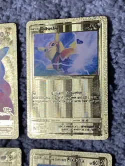 Set of 15 Pokemon Pikachu Error Front&Back Gold Foil Fan Art All 7 Cosplay Cards - Image 5