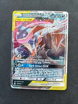 Greninja & Zoroark GX - 107/214 - Pokemon Unbroken Bonds Sun & Moon Rare Card NM - Image 1