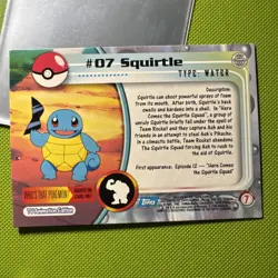 Squirtle #7 Topps Pokemon Card - Topps Blue Logo TV Animation Edition -LP - Image 2