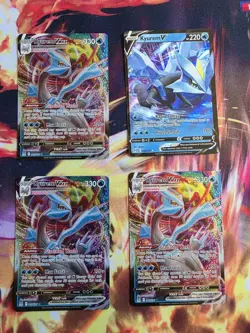 Pokemon Kyurem Lost Origin Lot Kyurem V 48/196 Kyurem VMAX 49/196 NM Four Cards - Image 2