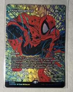 WOTC Marvel Eternal-Legal Arachnogenesis (Borderless) (MR) (Foil) NM - Image 1