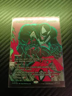 MTG Spider-man Source Material FOIL Savage Beating MYTHIC 0026 - Image 1