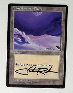 1x V1164: Snow-Covered Plains: HP: Ice Age: Signed/Autographed: Christopher Rus - Image 1