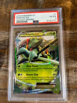 POKEMON 2015 XY Ancient Origins SCEPTILE EX #7 PSA 4 RARE - Image 1