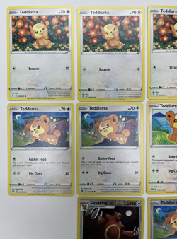 Pokemon Tcg Lot of 10 Teddiursa, Ursaring Reverse Holo Common basic - Image 2