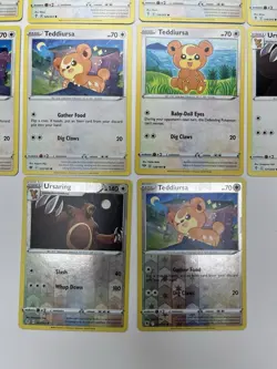 Pokemon Tcg Lot of 10 Teddiursa, Ursaring Reverse Holo Common basic - Image 4