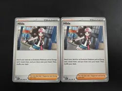 Pokemon TCG Lot of 2 Hilda 084/086 Uncommon Trainer White NM Flare Near Mint - Image 1