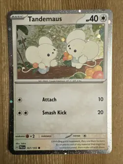 Pokemon TCG Tandemaus 167/193 Cosmos Holo Promo Uncommon Paldea Evolved NM - Image 1