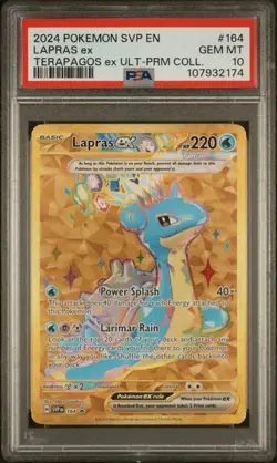 2024 POKEMON SVP EN-SV BLACK STAR PROMO #164 LAPRAS EX PSA 10 - Image 1