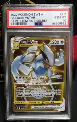 Pokemon Lugia Vstar #211, Full Art Silver Tempest Secret Rare, PSA 10!!! - Image 1