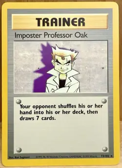 Imposter Professor Oak Pokemon TCG Base Set 73/102 Trainer Rare Unlimited LP - Image 1