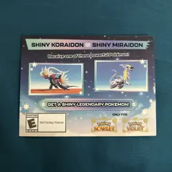 Pokemon Scarlet And Violet Shiny Koraidon or Miraidon Code UNSCRATCHED - Image 1