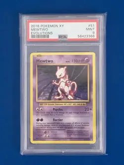 2016 Pokemon XY Mewtwo Holo Evolutions #51 PSA 9 - Image 1