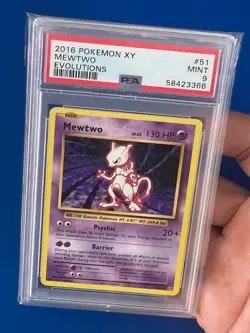 2016 Pokemon XY Mewtwo Holo Evolutions #51 PSA 9 - Image 3