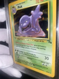 Muk 13/62 Fossil Holo GRADED 10 GEM MINT PGC Pokemon Card 1999 - Image 1